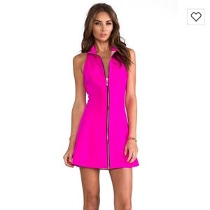 Naven zip up neon pink dress
